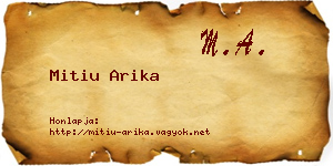 Mitiu Arika névjegykártya